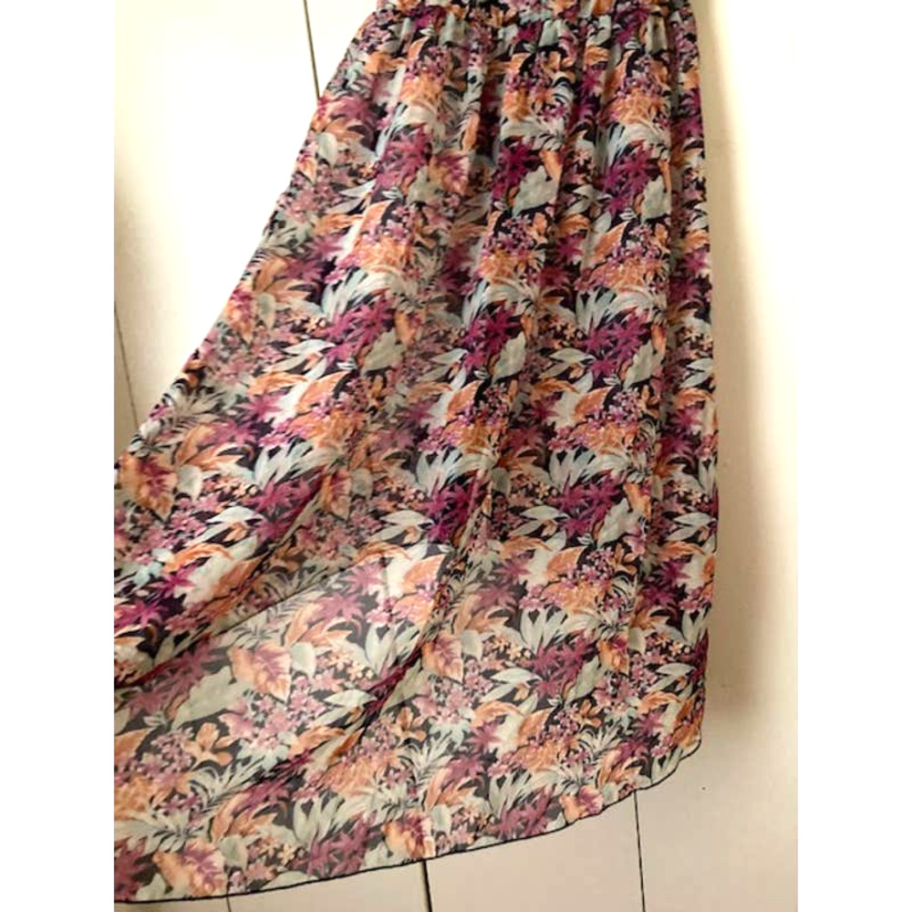 SHEER Floral High-Low Dress - Sleeveless Button Up Floral Maxi - Picture 4 of 8